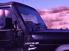 Real exhibitionist amateurs flashing on highway