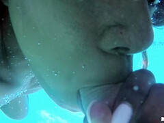 Ebony Bikini Beauty Gives Blowjob and Fucks Poolside - interracial with black babe and Danny Mountain