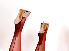 Blonde, Britannique, Pieds, Fétiche, Talons, Masturbation, Jarretelles, Allumeuse