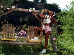 Черные, Мастурбация, На природе, Соло, Молоденькие