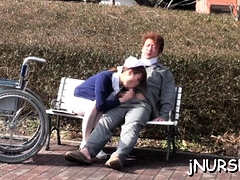 Asiatique, Sucer une bite, Fétiche, Japonaise, De plein air, Uniforme