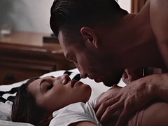 Skinny petite riding cock and stretching her pussy