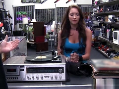 A pawn man gets lucky to fuck a hot rocker Barista