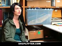 Shoplyfter - thin teenager (Alex Harper) and stripped down