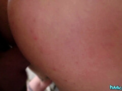 Strand, Badpak, Lul, Sperma in gezicht, Handbeurt, Buiten, Openbaar, Tieten likken