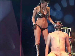 extraordinary fetish showcase on public show stage