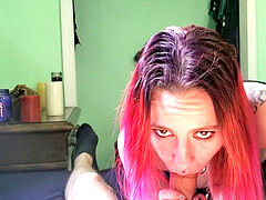 punk girl sucks father's pipe