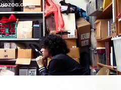 Busty teen 18+ shoplifter fucks the security guard for freedom