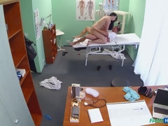 Hot babe wants her Doctor to suck her tits