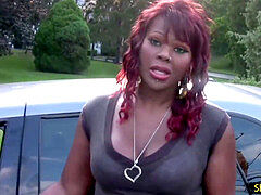 Grote kont, Auto, Buiten, Shemale