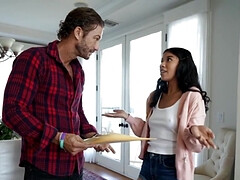 18 jahre, Kinderhüterin, Schlafzimmer, Braunhaarige, Betrug, Kehlenfick, Hundestellung, Schwarz