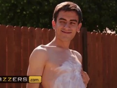 Nicolette Shea & Savannah Bond - Big Tits Lifeguard Threesome by the Pool - Brazzers