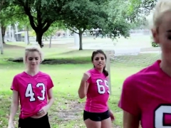 Soccer coed teens picked up after practise and fucked