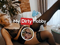 Amateur, Blonde, Sucer une bite, Allemand, Branlette thaïlandaise, Lingerie, Jarretelles, Suçant