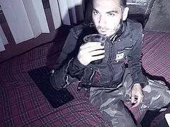 punk Rock Webcam Show # 2: guy self cumload munching