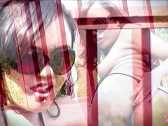 Bruinharig, Seksspeelgoed, Lesbisch, Likken, Natuurlijke tieten, Doordringend, Speelgoed, Nat