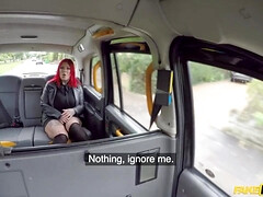 Kinky busty redhead Sabien Demonia gives amateur titjob in car - monster tits