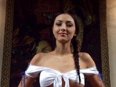 18 jaar, Lieveling, Bruinharig, Erotisch, Natuurlijke tieten, Alleen, Tiener, Tieten likken