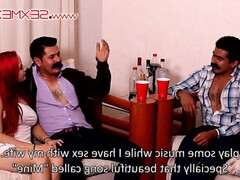 Enthousiasteling, Grote mammen, Bruinharig, Groep, Handbeurt, Mexicaans, Natuurlijke tieten, Orgie