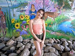 Pijpbeurt, Harig, Hd, Masturbatie, Buiten, Gezichtspunt, Tiener, Tieten likken