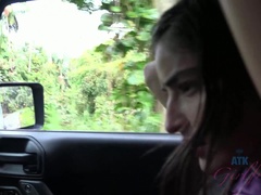 Leie, Flashen, Freundin, Im freien, Zierlich, Pov, Öffentlich, Dürr