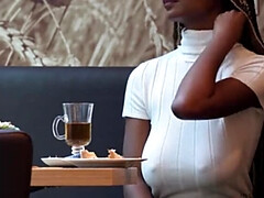 Michel Chloe Braless See Through Outfit Public Flashing German Outdoor HD