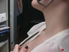 Cul, Lesbienne, Léchez, Masturbation, Bureau, Chatte