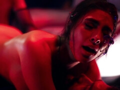 Lécher le cul, Gros seins, Sucer une bite, Brunette brune, Queue, Bâillonner, Léchez, Chatte