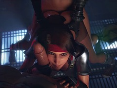 Tridimensionnel, Anal, Grosse bite, Éjaculation interne, Partouze, Béant, Hard, Nénés