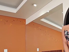 busty latina tgirl spreads cheeks and tugs