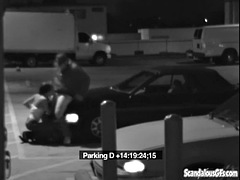 Hot babe gives blowjob to her boyfriend in the parking lot
