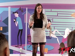 Анальный секс, Минет, Брюнетки, Семяизвержение, Член, Групповуха, Межрасовый секс, Сиськи