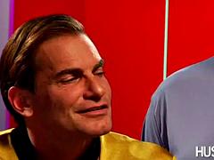 Grote mammen, Zwart, Sperma shot, Dubbele penetratie, Zwart, Groep, Trio, Tieten likken