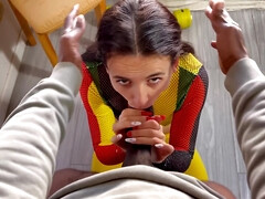 Enthousiasteling, Kont, Grote lul, Zwart, Pijpbeurt, Hardcore, Interraciaal, Mager