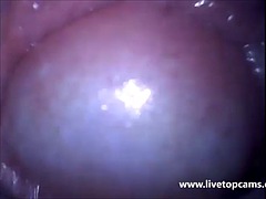Sensational girl gets filmed inside her pink vagina while she cums