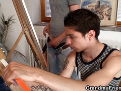 Dubbele penetratie, Europees, Omie, Hardcore, Rijpe lesbienne, Realiteit, Roodharige vrouw, Trio