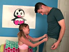 Sperma shot, Harig, Mager, Tiener, Tieten likken