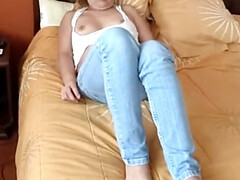 Grote kont, Grote mammen, Blond, Man die toekijkt, Omie, Hd, Huisgemaakt, Vrouw