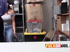 Hinterzimmer, Grosser schwanz, Blasen, Geschnappt, Hd, Polizei, Bestrafung, Uniform