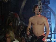 Amerikaans, Kont, Bruinharig, Sperma, Handbeurt, Italiaans, Natuurlijke tieten, Kort haar