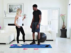 Verga grande, Negro, Rubia, Linda, Ébano, Interracial, Adolescente, Tetas