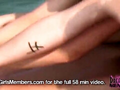 Sexy College Girls Pee Off Boat in Public - Raquel Diamond & Jenny