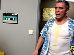 Braunhaarige, Hundestellung, Reiten, Rau, Schreiend, Dürr, Eng, Titten