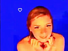 Raunchy Blond Hair Gal Shows Her Titties In The Pool