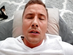 Blasen, Vollbusig, Paar, Kehlenfick, Lingerie, Orgie, Flotter dreier, Titten