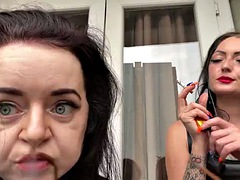 Enthousiasteling, Bruinharig, Europees, Dominante vrouw, Latex, Moeder die ik wil neuken, Russisch, Tieten likken