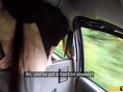 Shameless BBW in stockings getting humped hard in the taxi