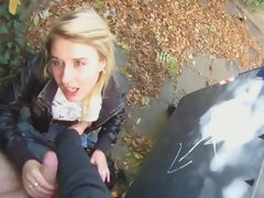 Blasen, Europäisch, Küssen, Im freien, Zierlich, Öffentlich, Muschi, Schlucken