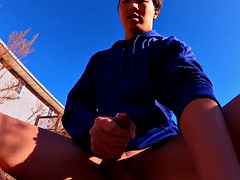 Asiatique, Grosse bite, Tir de sperme, Fétiche, Homosexuelle, Masturbation, Public