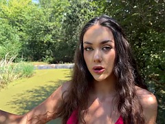 Beauté, Brunette brune, Tromperie, De plein air, Pov, Adolescente, Nénés, Épouse